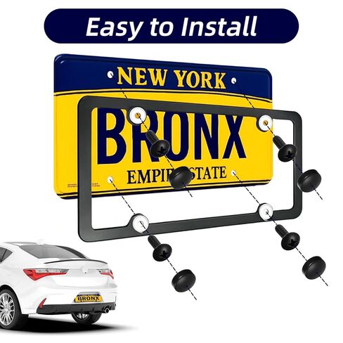 Black License Plate Screws, Stainless Steel License Plate Screws Phillips Motorcycle Fasteners Hardware Black Oxide with Bolts Nuts Caps for Cars Motorcycles Mounting Front Rear Frame, M6-1.0x16mm in Kuwait