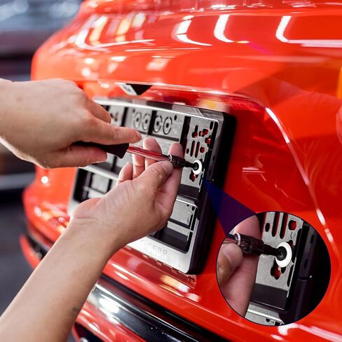 Black License Plate Screws, Stainless Steel License Plate Screws Phillips Motorcycle Fasteners Hardware Black Oxide with Bolts Nuts Caps for Cars Motorcycles Mounting Front Rear Frame, M6-1.0x16mm in Kuwait