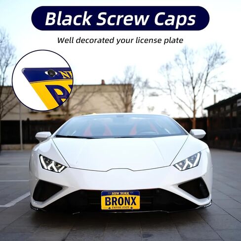 Black License Plate Screws, Stainless Steel License Plate Screws Phillips Motorcycle Fasteners Hardware Black Oxide with Bolts Nuts Caps for Cars Motorcycles Mounting Front Rear Frame, M6-1.0x16mm in Kuwait