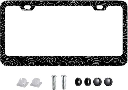 2 PCS for US Navy Veteran License Plate Frames,Matte Black Aluminum License Plate Holder for USN License Plate Protection with Screw Set in Kuwait