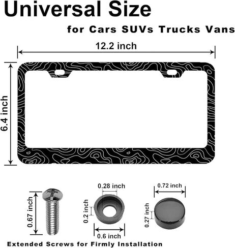 2 PCS for US Navy Veteran License Plate Frames,Matte Black Aluminum License Plate Holder for USN License Plate Protection with Screw Set in Kuwait