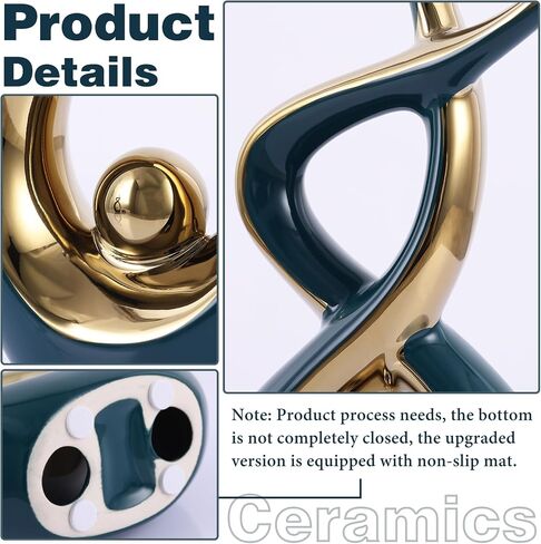 Silvery Modern Sculpture Table Decorations, Ceramic Knick Knacks Statues for Living Room Decor, Tv Stand and Desk Decor, Suitable for Coffee Tables and Shelf Decorations, Great Gift Idea in Kuwait