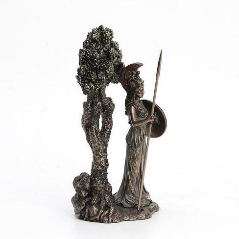 Veronese Design 9 1/2 Inch Athena Greek Goddess of Wisdom Under Olive Tree with Owl and Medusa Shield Cold Cast Resin Bronze Finish Statue Decorative Sculpture in Saudi Arabia