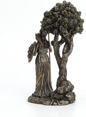 Veronese Design 9 1/2 Inch Athena Greek Goddess of Wisdom Under Olive Tree with Owl and Medusa Shield Cold Cast Resin Bronze Finish Statue Decorative Sculpture in Saudi Arabia