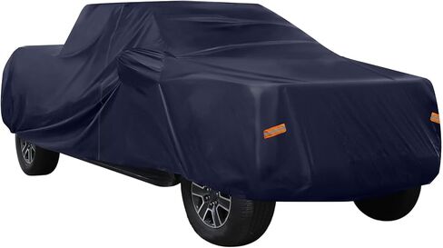 ACROPIX Pickup Truck Cover for Ford F150 Crew Cab Pickup 4 Door 6.5 Feet Bed 2004-2021 Sun Rain Dust Snow Protection 190T PU W/Driver Door Zipper Navy Blue Car Parts in Saudi Arabia