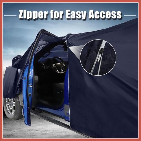 ACROPIX Pickup Truck Cover for Ford F150 Crew Cab Pickup 4 Door 6.5 Feet Bed 2004-2021 Sun Rain Dust Snow Protection 190T PU W/Driver Door Zipper Navy Blue Car Parts in Saudi Arabia