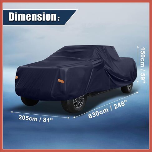 ACROPIX Pickup Truck Cover for Ford F150 Crew Cab Pickup 4 Door 6.5 Feet Bed 2004-2021 Sun Rain Dust Snow Protection 190T PU W/Driver Door Zipper Navy Blue Car Parts in Saudi Arabia