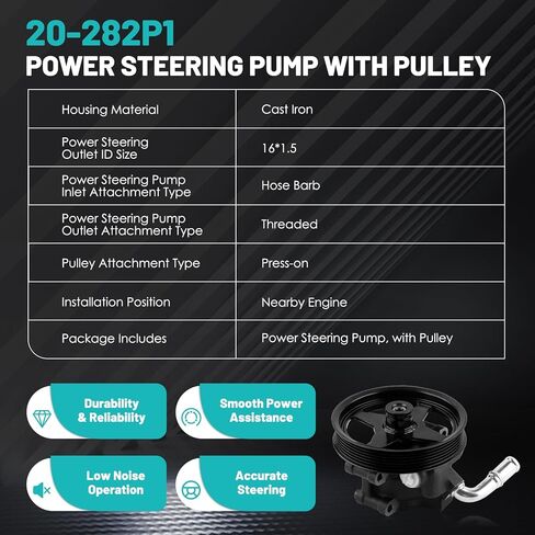 20-1013 مضخة توجيه كهربائية مع مجموعة خزان بكرة مناسبة لـ Dodge-Ram 1500 V6 3.7L V8 4.7L 5.7L 2009-2010 مضخات توجيه كهربائية بديلة للسيارات 55398903AE مضخة مساعدة الطاقة in Kuwait