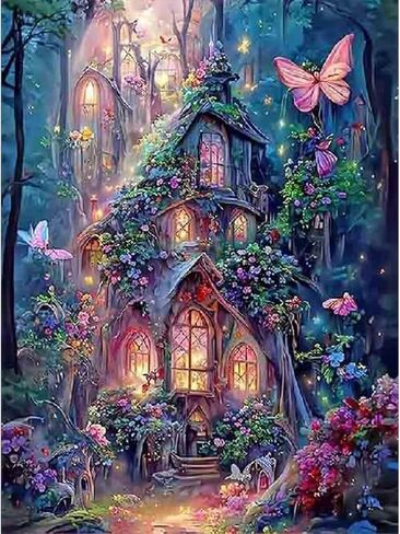 GUMITOON Diamond Art Kits for Adults-Ornaments Full Drill Diamond Dots Paintings for Beginners, Round 5D Paint with Diamonds Pictures Gem Art Painting Kits DIY Crafts Kits QCY-090 in Kuwait