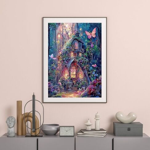 GUMITOON Diamond Art Kits for Adults-Ornaments Full Drill Diamond Dots Paintings for Beginners, Round 5D Paint with Diamonds Pictures Gem Art Painting Kits DIY Crafts Kits QCY-090 in Kuwait