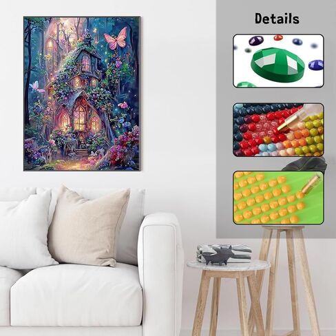 GUMITOON Diamond Art Kits for Adults-Ornaments Full Drill Diamond Dots Paintings for Beginners, Round 5D Paint with Diamonds Pictures Gem Art Painting Kits DIY Crafts Kits QCY-090 in Kuwait