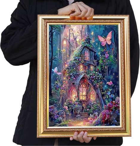 GUMITOON Diamond Art Kits for Adults-Ornaments Full Drill Diamond Dots Paintings for Beginners, Round 5D Paint with Diamonds Pictures Gem Art Painting Kits DIY Crafts Kits QCY-090 in Kuwait