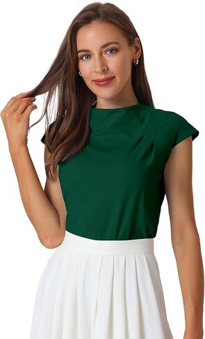Women's Sleeveless Tops Summer Mock Neck Blouse in Kuwait