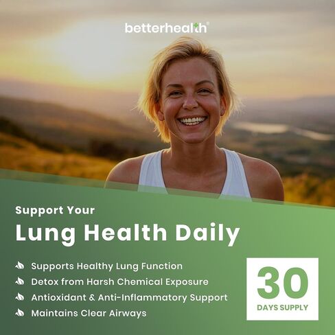 Lung Health Daily Respiratory Health Supplement with Mullein Leaf, Vitamin D, Elderberry, | Allergy, Sinus, and Mucus Relief, Lung Cleanse Detox Formula (60 Capsules) in Saudi Arabia