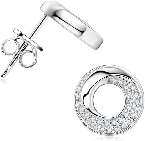 أقراط Moissanite الدائرية S925 Sterling Silver Full Diamond Moss Ubi مائة أقراط in Saudi Arabia