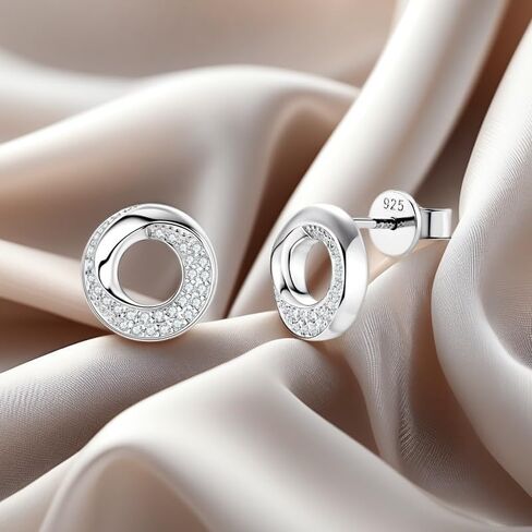 أقراط Moissanite الدائرية S925 Sterling Silver Full Diamond Moss Ubi مائة أقراط in Saudi Arabia