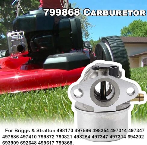 799868 Carburetor for Briggs & Stratton 499617 498170 497586 498254 497314 497347 497410 694202 693909 692648 Carburetor+795259 Air Filter Cleaner Primer Base By LEIMO in Saudi Arabia