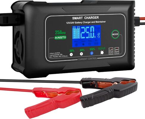 Haisito: 26A 6V12V/24V Smart Battery Charger –Automatic Maintainer, Trickle Charger & Desulfator with Overcharge Protection & Temperature Compensation – for Lead-Acid,LiFePO4 & Lithium Batteries in Kuwait
