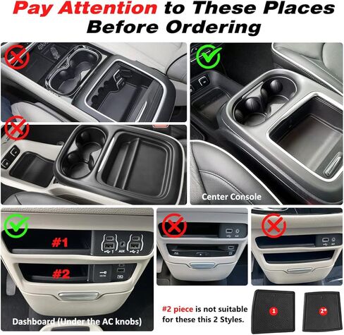الحصير المضادة للغضب Auovo متوافق مع Chrysler Pacifica 2017-2019 2020 2021 2022 إكسسوارات فتحة فتحة لوحة السيارة الداخلية تزيين السيارات بطانات بطانات كوب الأبواب بطانات الكأس (أسود) in Saudi Arabia