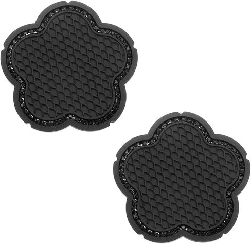 Coaster Custer Custer Uxcell ، 2pcs PVC على شكل زهرة ، حامل كأس سيارة ، إكسسوارات السيارات الداخلية للنساء هدية ، وردي in Saudi Arabia