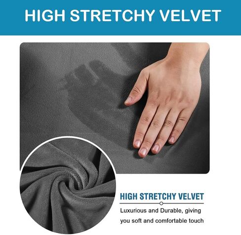 Square Ottoman Covers Square Footstool Protector Covers Ottoman Slipcover Velvet Plush Fabric Storage Stool Ottoman Covers Stretch with Elastic Bottom, Black in Kuwait