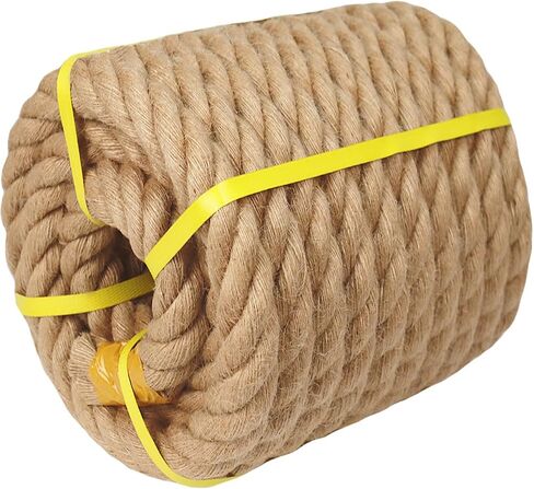Natural Hemp Rope - 2 Inch x 50 Feet - Heavy Duty Jute Rope Manila Ropes for Docks, Nautical, Railings, Tug of War, Decorating in Saudi Arabia