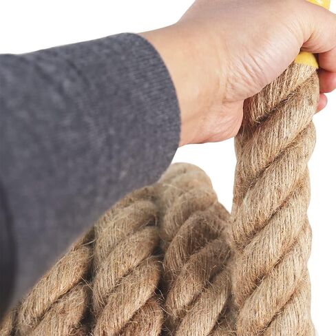 Natural Hemp Rope - 2 Inch x 50 Feet - Heavy Duty Jute Rope Manila Ropes for Docks, Nautical, Railings, Tug of War, Decorating in Saudi Arabia