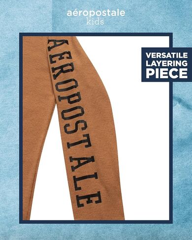 AEROPOSTALE Boys' Long Sleeve Shirt - Soft Blended Thermal Crewneck Long Sleeve Top - Casual Warm Baselayer for Boys (8-16) in Kuwait