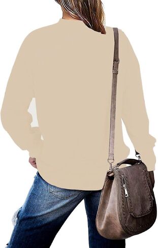 BEUFRI Oversized Sweatshirts for Women Crew Neck Long Sleeve Tunic Shirt Tops for Legging in Kuwait