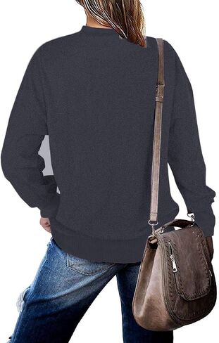 BEUFRI Oversized Sweatshirts for Women Crew Neck Long Sleeve Tunic Shirt Tops for Legging in Kuwait