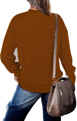 BEUFRI Oversized Sweatshirts for Women Crew Neck Long Sleeve Tunic Shirt Tops for Legging in Kuwait