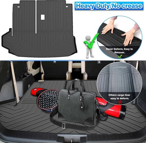 Cartist Cargo Liner Fits for Ford Expedition Max/Lincoln Navigator L 2018-2024 All Weather Back Seat Cover Trunk Cargo Mat for Expedition Accessories （7&8 Seats 3rd Backrest Mat+Trunk Mat） in Kuwait