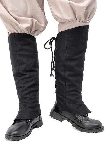 Medieval Pirate Boots Cover Linen Leg Gaiters Renaissance Costume Accessories for Ren Faire in Kuwait