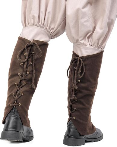 Medieval Pirate Boots Cover Linen Leg Gaiters Renaissance Costume Accessories for Ren Faire in Saudi Arabia