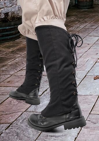 Medieval Pirate Boots Cover Linen Leg Gaiters Renaissance Costume Accessories for Ren Faire in Kuwait