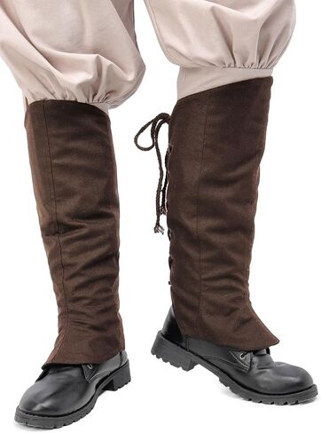 Medieval Pirate Boots Cover Linen Leg Gaiters Renaissance Costume Accessories for Ren Faire in Saudi Arabia