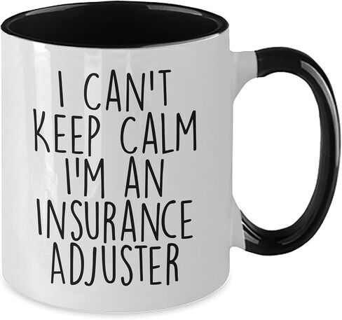 Cute Funny Insurance Adjuster Gifts Two Tone Coffee Mug I Cant Keep Calm Im An Insurance Adjuster, Perfect for Insurance Adjuster Men, Women, Friends, Coworkers, Family on Christmas in Kuwait