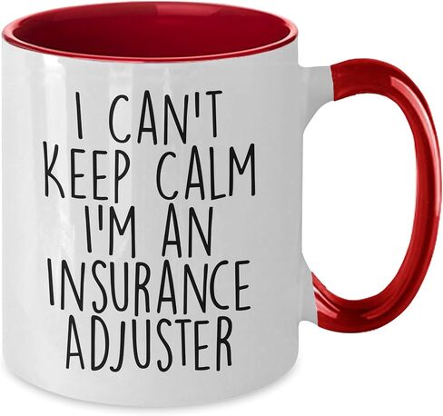 Cute Funny Insurance Adjuster Gifts Two Tone Coffee Mug I Cant Keep Calm Im An Insurance Adjuster, Perfect for Insurance Adjuster Men, Women, Friends, Coworkers, Family on Christmas in Kuwait