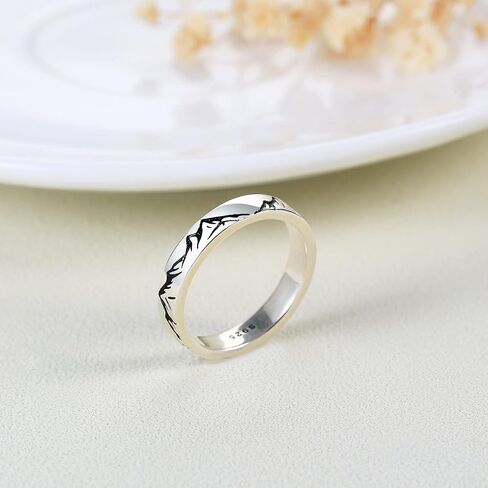 YFN Mountain Rings Sterling Silver Mountain Rings Nature Jewelry Gift For Skiers, Hikers, Campers, Climbers And Nature Lovers in Saudi Arabia