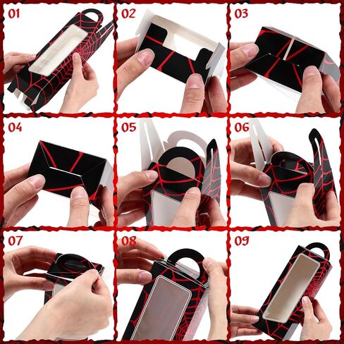 48 PCS Spider Birthday Party Supplies Favors Comphors تشمل 12 Spider Web Goodie Home Joxes 12 Sunglasses 12 Bracelet 12 Keychain لمستلزمات زخرفة حفلات الأزياء (RED) in Saudi Arabia
