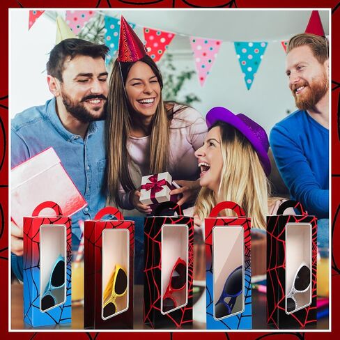 48 PCS Spider Birthday Party Supplies Favors Comphors تشمل 12 Spider Web Goodie Home Joxes 12 Sunglasses 12 Bracelet 12 Keychain لمستلزمات زخرفة حفلات الأزياء (RED) in Saudi Arabia