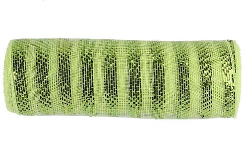 YYCRAFT 10 Yards 10 Inch Poly Mesh Ribbon Rolls Deluxe Wide Foil,Red/Lime in Kuwait