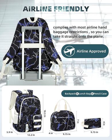 Hidds Laptop Backpacks for Teens Boys Mens Lightning School Bag College Backpack Travel Casual Daypack Bookbags Students in Kuwait