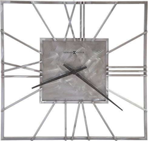 Howard Miller Lorain Wall Clock - ساعة مربعة كبيرة الحجم مع آلية الكوارتز ، تصميم المعادن الصناعية ، ساعة الحائط التناظرية المزخرفة التي تعمل بالبطارية للمنزل أو المكتب أو المطبخ أو غرفة النوم in Saudi Arabia