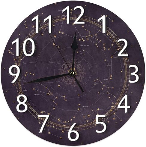 IBILIU Cow Wall Clock Non Ticking,Black and White spot Animal Print Cow Skin Round Wall Clocks Battery Operated for Living Room Bedroom Decor in Kuwait
