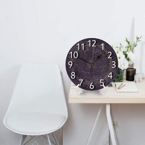 IBILIU Cow Wall Clock Non Ticking,Black and White spot Animal Print Cow Skin Round Wall Clocks Battery Operated for Living Room Bedroom Decor in Kuwait