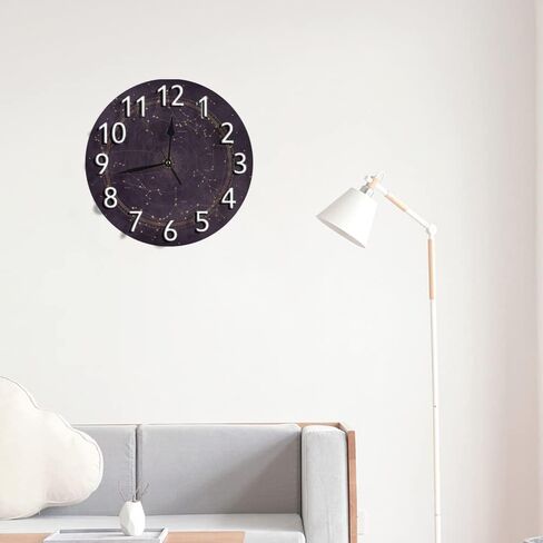 IBILIU Cow Wall Clock Non Ticking,Black and White spot Animal Print Cow Skin Round Wall Clocks Battery Operated for Living Room Bedroom Decor in Kuwait