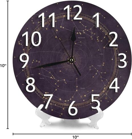IBILIU Cow Wall Clock Non Ticking,Black and White spot Animal Print Cow Skin Round Wall Clocks Battery Operated for Living Room Bedroom Decor in Kuwait