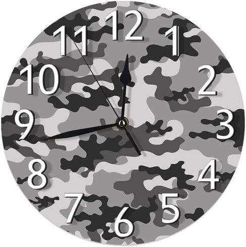 IBILIU Cow Wall Clock Non Ticking,Black and White spot Animal Print Cow Skin Round Wall Clocks Battery Operated for Living Room Bedroom Decor in Kuwait