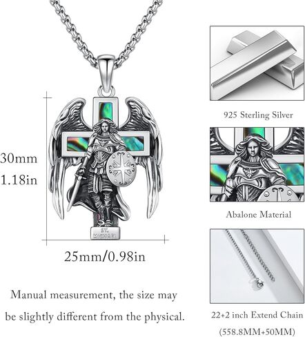 Saint Sebastian Necklace 925 Sterling Silver Patron Saint of Athlete Pendant,St Sebastian Statue Amulet Jewelry for Men with 22 in Chain in Kuwait